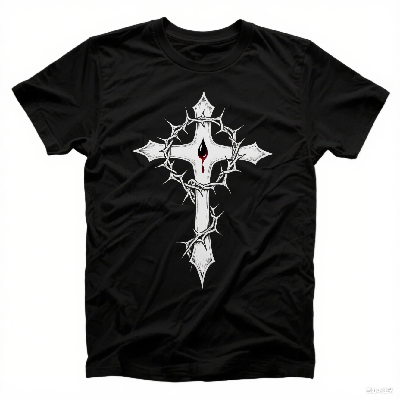 

Retro Cotton T-shirt for Men and Women Gothic Rock Style Oversized T-shirt Design Short-sleeved Niche Top Streetwear