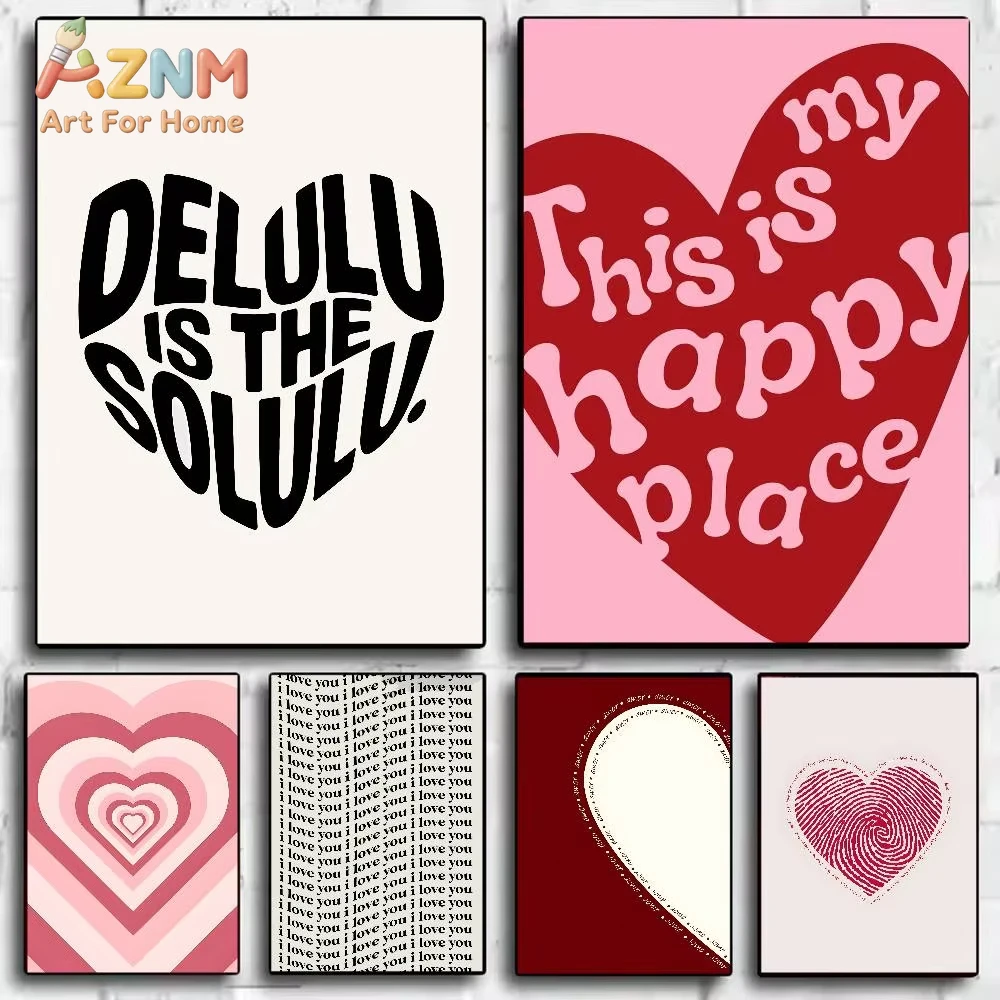 

1pc Home decor heart shape Poster HD home decor wall waterproof home living room bar aesthetic decor
