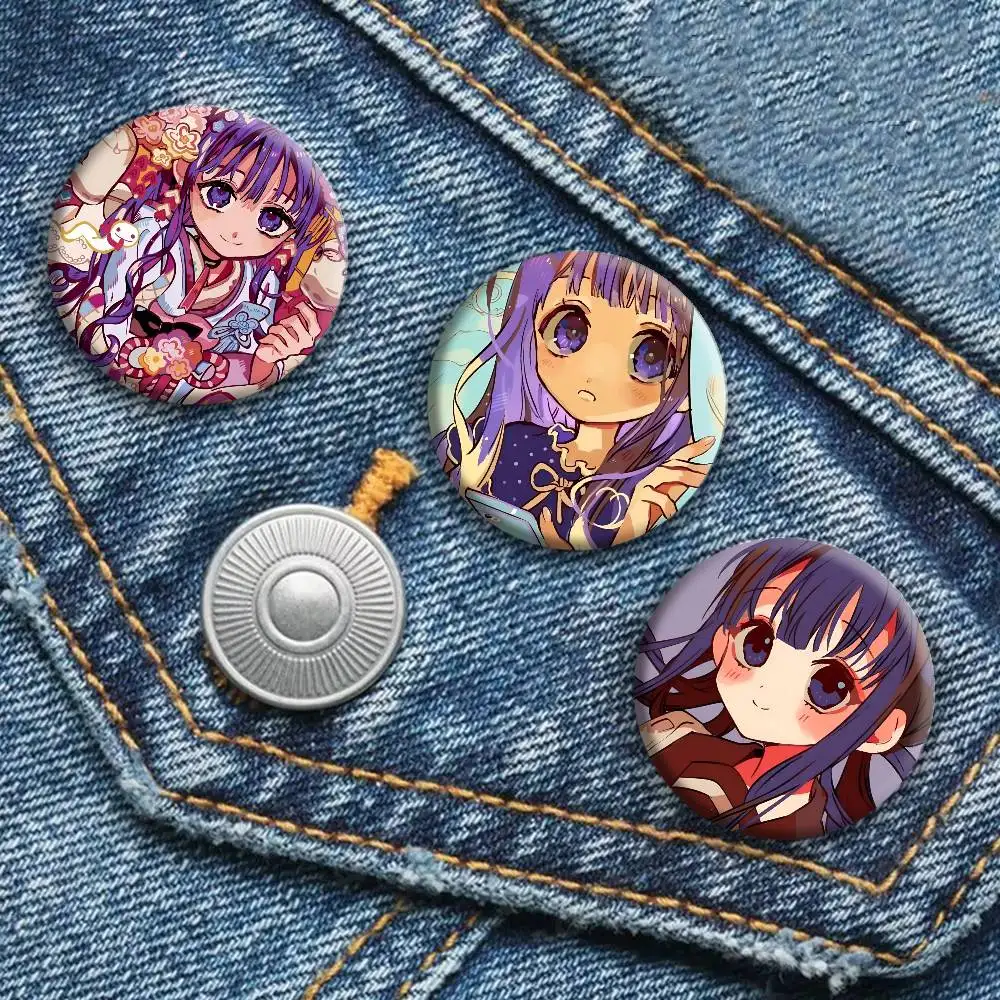 Cartoon Cute Girl T-Toilet-bound H-Hanako-kun Akane Aoi Badges Round  Cartoon Brooch Clothes Backpack Accessories Lapelnd Laserh