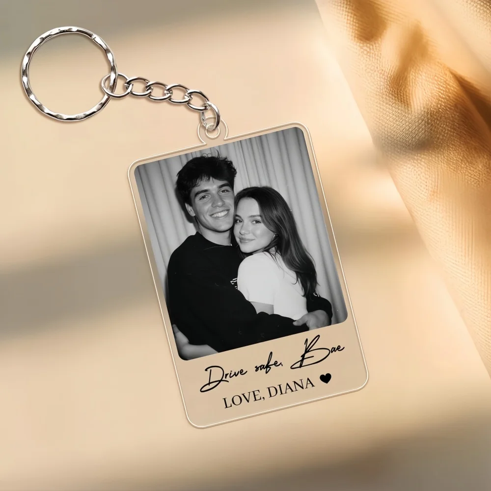Personalized Photo Custom keychain Customized Acrylic Couples keychain Customized Frame Keyrings Gifts For Lover view 5