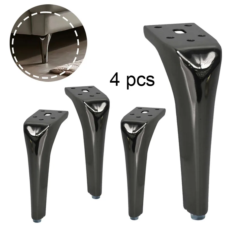 4pcs Metal DIY Sofa Feet TV Stand Bed Bathroom Cabinet Dressing Table Leg with Screws Iron Furniture Legs Replacement Legs
