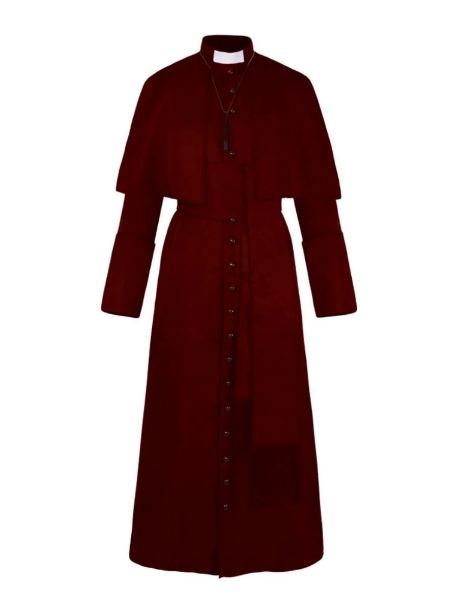 زي كاهن من العصور الوسطى بلون واحد، زي تنكري للهالوين، ملابس عرقية وطنية، أزياء نسائية عصرية