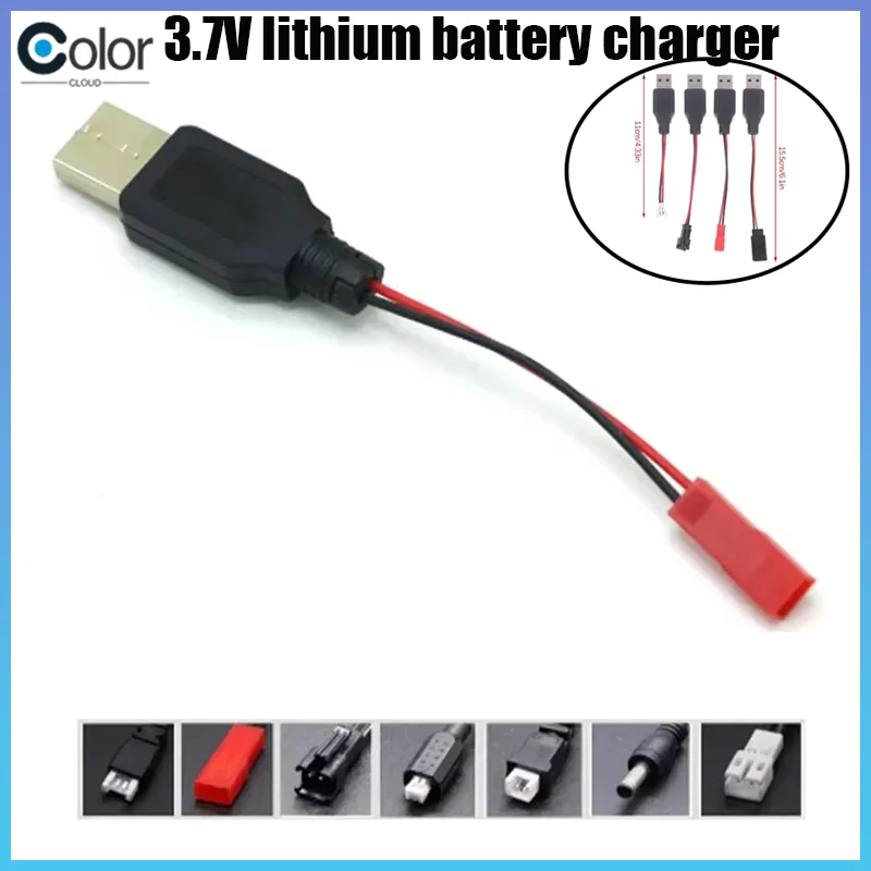 

10pcs/Lot Rc Plane Usb Charging 3.7v Lithium Battery Charger Cable Usb To Jst /Sm / Futaba Plug For 3rc Drone Quadcopter