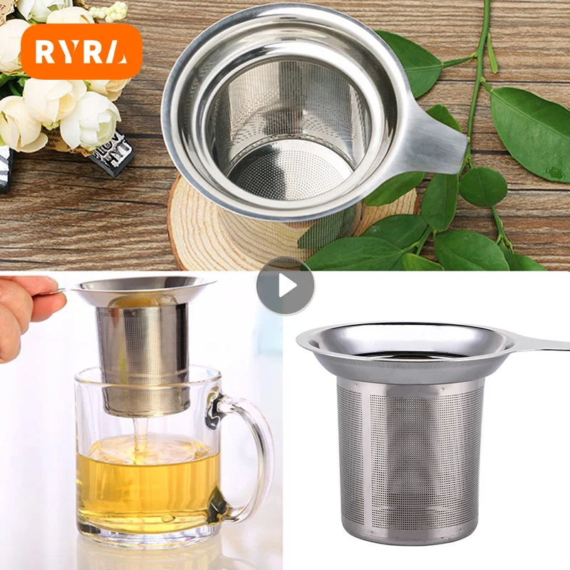 Stainless Steel Tea Infuser Silver Mesh Kitchen Safe Density Reusable Tea Strainer Tea Filter Drinkware Tools Accessories