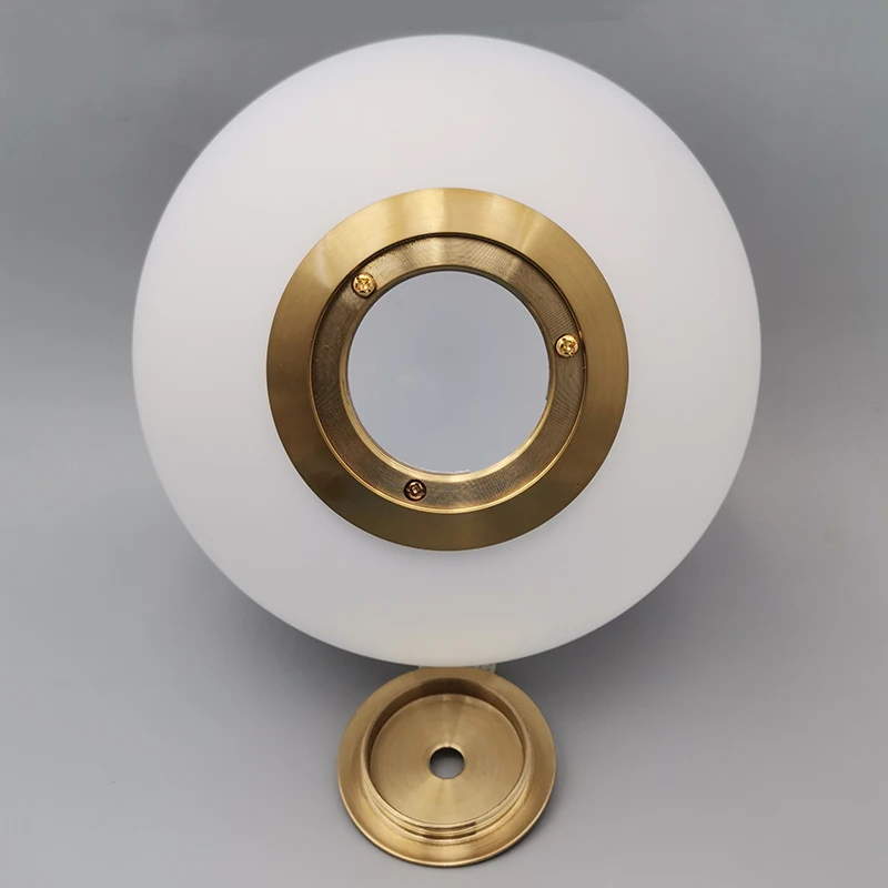 DIY Round Glass Cover Port Connection Fastening Metal Piece Magic Bean Glass Lampshade Screw Fittings Gold Bronze Chrome Metal