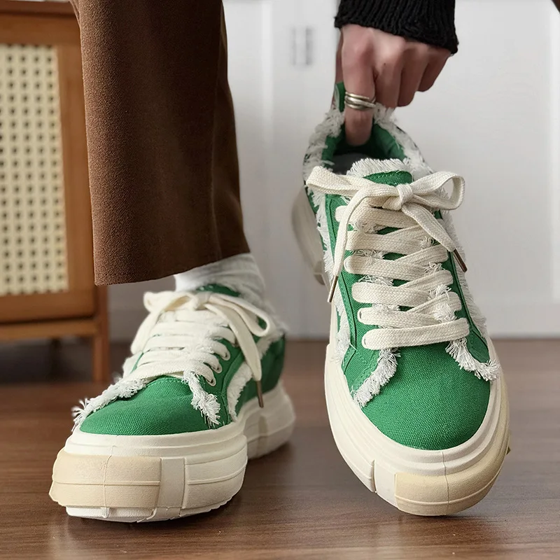 

Men's Shoes 2025 Spring and Autumn New Casual National Trend Skateboarding Shoes Are Selling Well. Canvas Board Shoes for Men