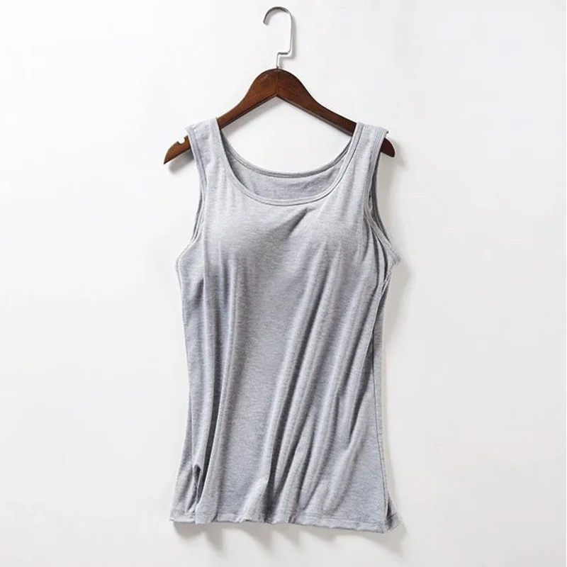 

Women's Yoga Underwear Vest Fashion Solid Sexy Ladies Tops Summer Soft Modal Pad Bralette Padded Camisole Female Sports Tank