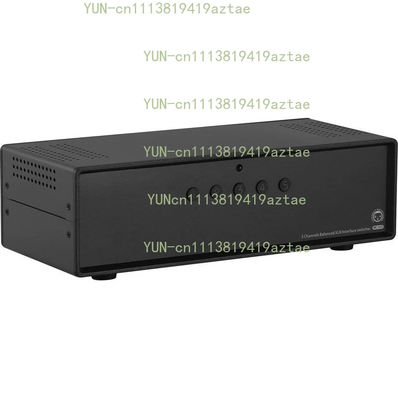 MC105 Manual 5-Way Balanced XLR Audio Switcher Box, 1(5)-IN-5(1)-OUT Amplifier Audio Signal Selector Splitter