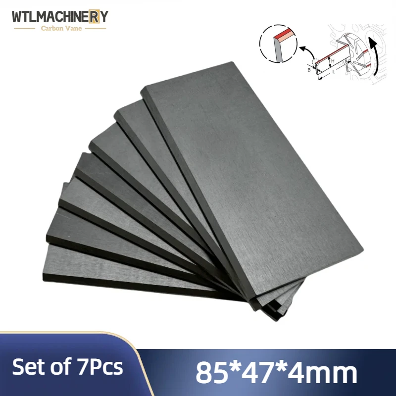 

7Pcs 85*47*4 mm Carbon Vanes KLT40 DLT40 KLT40 Graphite Vane For Vacuum Pump Air Pump Carbon Vane Sheet Compressor Blade