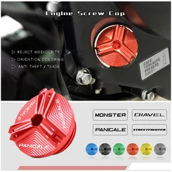 Fit Ducati 899 959 1199 1299 Panigale V4 Streetfighter V4S V2 Monster Diavel Engine Oil Drain Plug Sump Nut Cup Cover Filler Cap