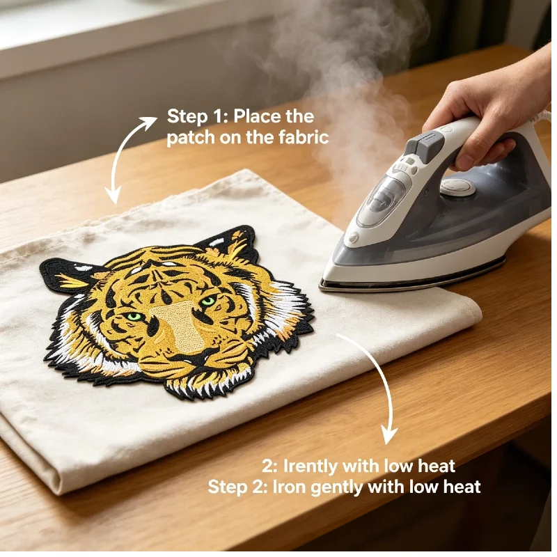 

Big Tiger Head Iron on Patch, Embroidery Sticker for Bag Hat Backpack, Export Quality DIY Craft Patches for Clothing