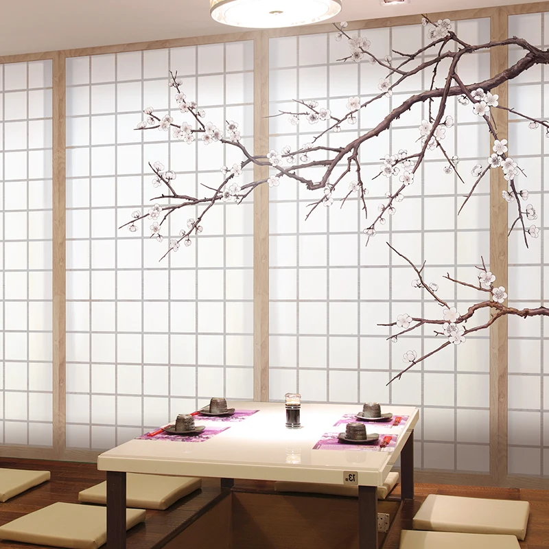 Customized products Wallpaper simulation wooden door Japanese tatami hotel background wall mural retro beauty salon Hanfu photo