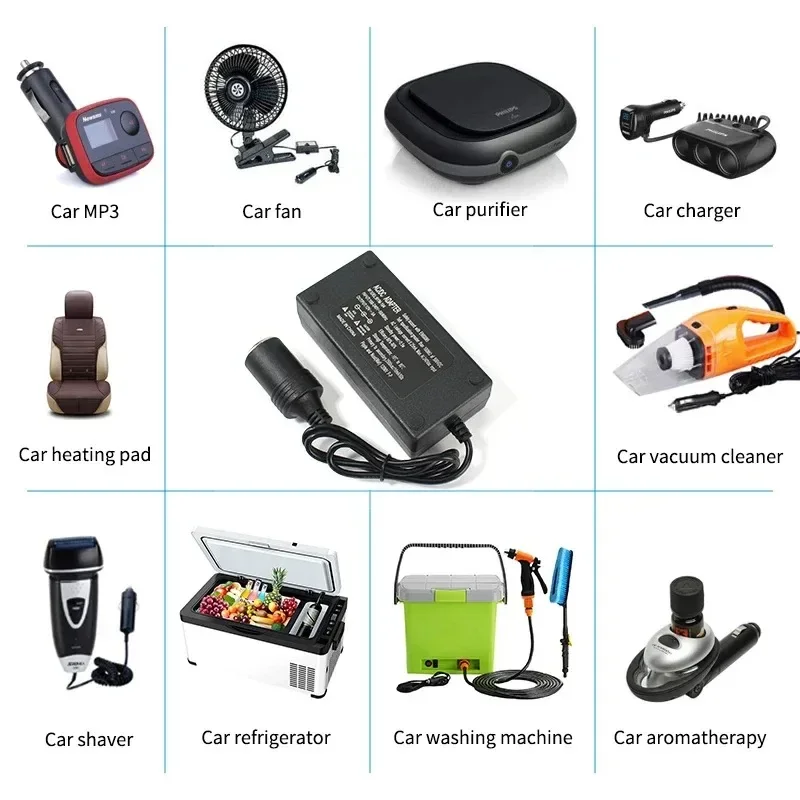Adaptador de corriente para encendedor de cigarrillos de coche, CA 220V a CC 12V 2A 5A 6A 10A, cargador de enchufe para coche, adaptador de transformador Universal para UE y EE. UU.