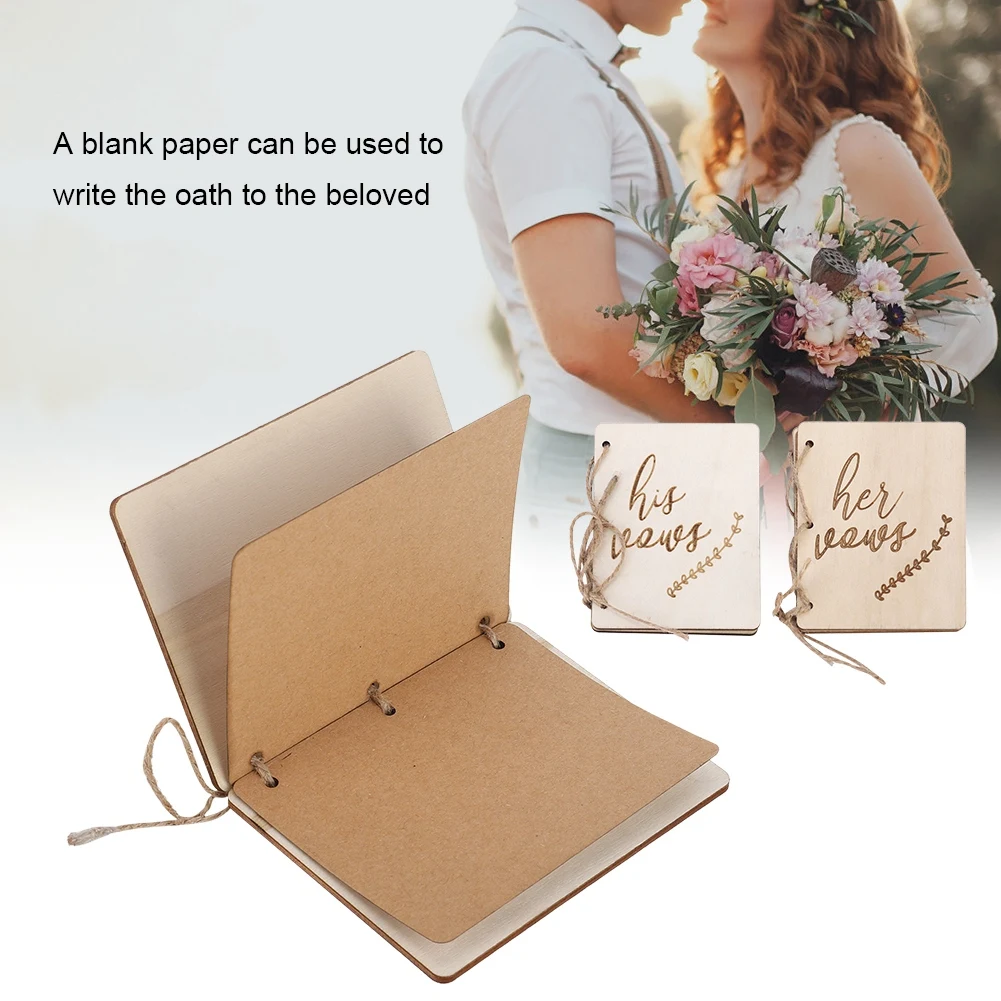 

2Pcs Wedding Ceremony Party Vow Booklets Creative Oath Book Photography Props Weddings Event Decoration Accessories