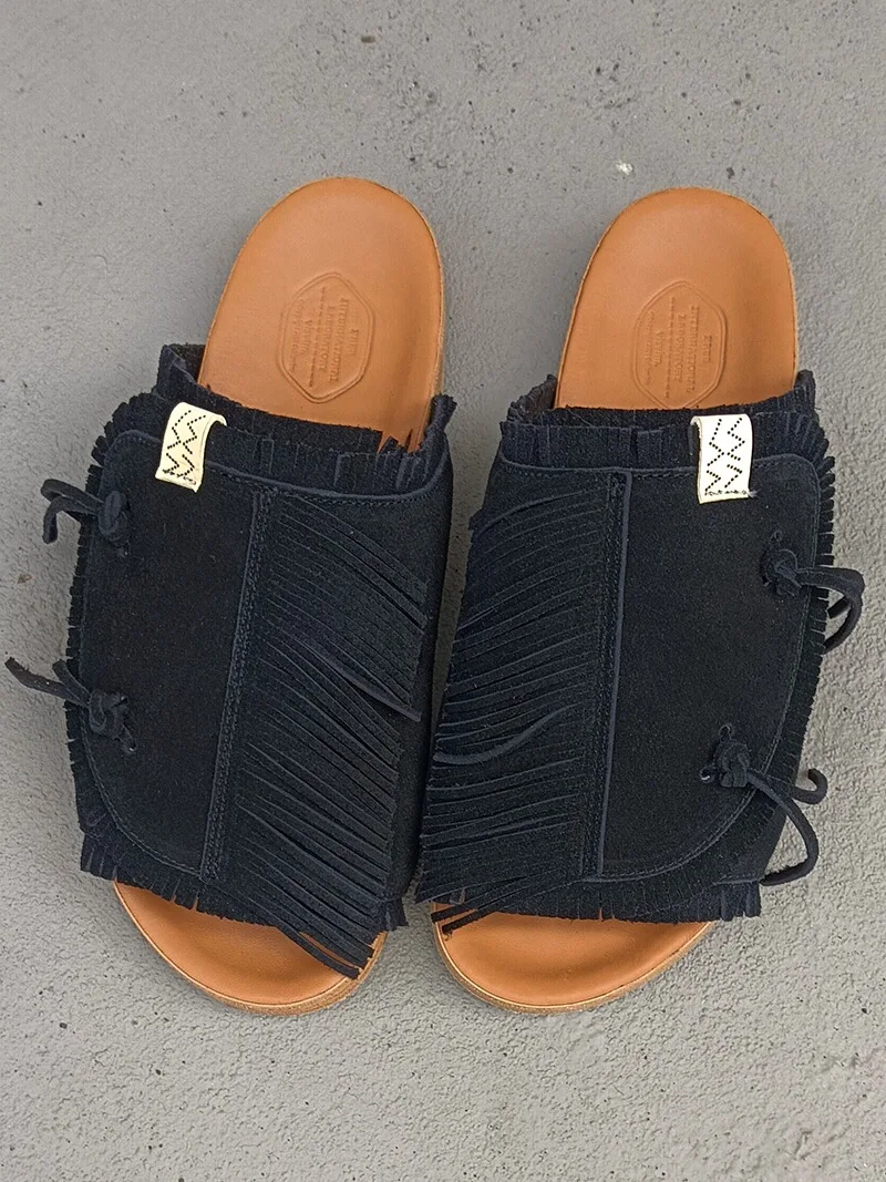 

24SS Высокое качество Visvim сандалии из натуральной кожи для мужчин и женщин повседневная модная обувь удобные тапочки