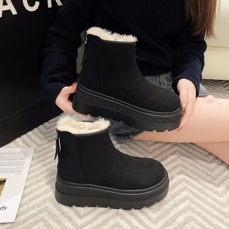 Sheepskin and Wool Winter Snow Boots for Women Warm and Comfortable Simple and Fashionable Women's Shoes Fashion Ankle Boots New