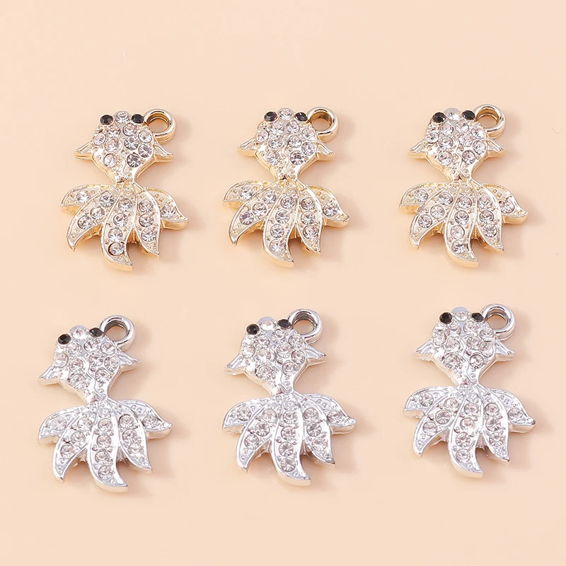 10 Stück niedliche, gemischte Metallanhänger mit Motiven von Meerestieren, Schildkröten, Fischen und Muscheln, zum Basteln von Schmuck, Ohrringen, Halsketten und für DIY-Bastelarbeiten. – Detail 10