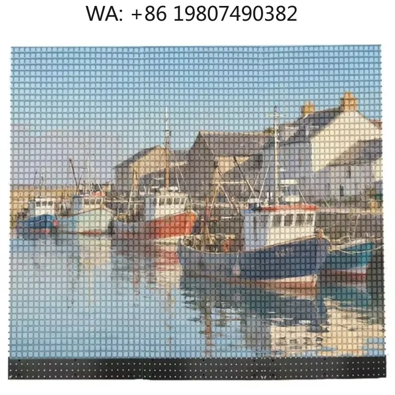 

P3.91-P10.42 Transparent Flexible LED Curtain Screen Full Color HD Display For Window Commercial Outdoor Advertising