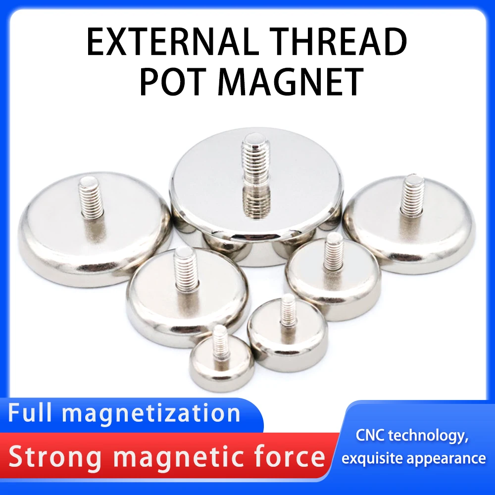 C8~C60 Strong External Thread Pot Magnetic Neodymium Iron Boron External Tooth Magnetic Suction Cup Screw Base Magnetic Pot