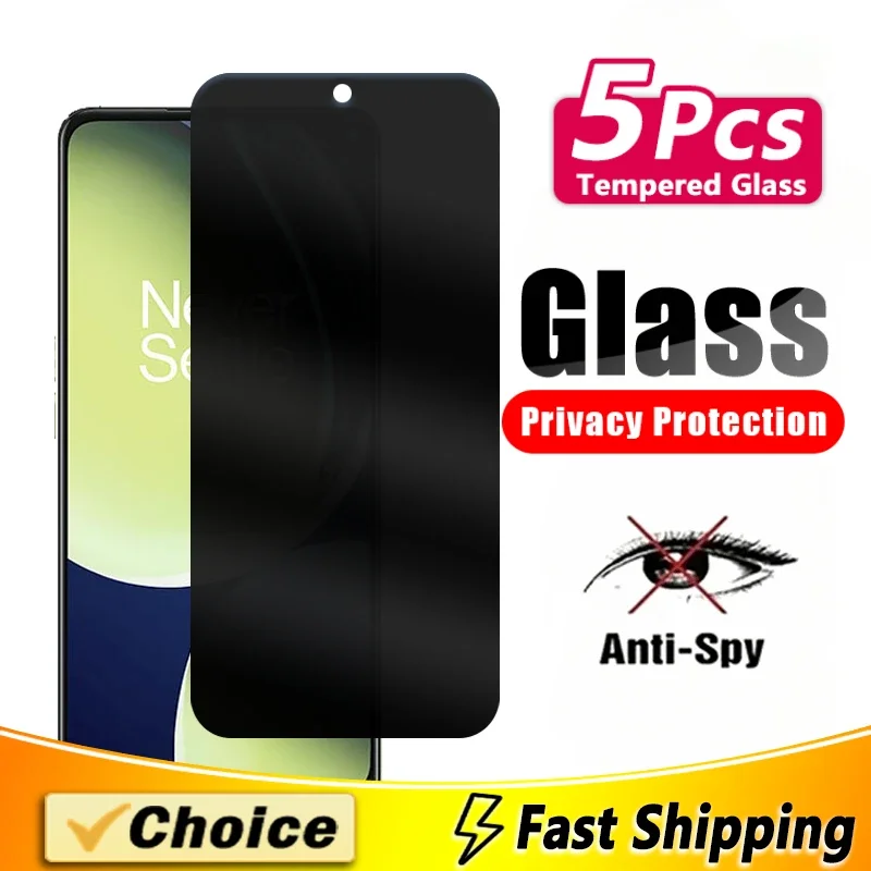 5 Pcs Anti-Spy Screen Protector For Nokia C1 2 3 C12 Pro C10 20 30 C21 C01Plus C200 300 Privacy Tempered Glass Anti-Scratch Film