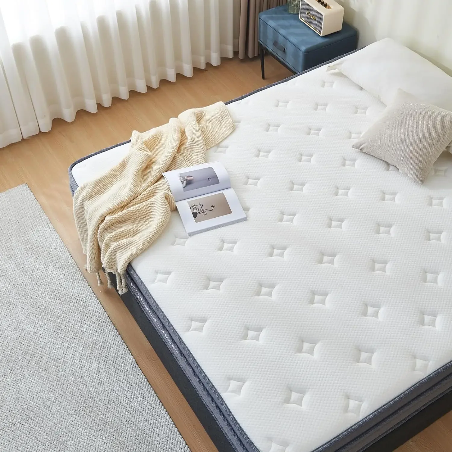 Full Size Mattress, 12 Inch Memory Foam Mattress, Hybrid Mattress in a Box with Independent Spring