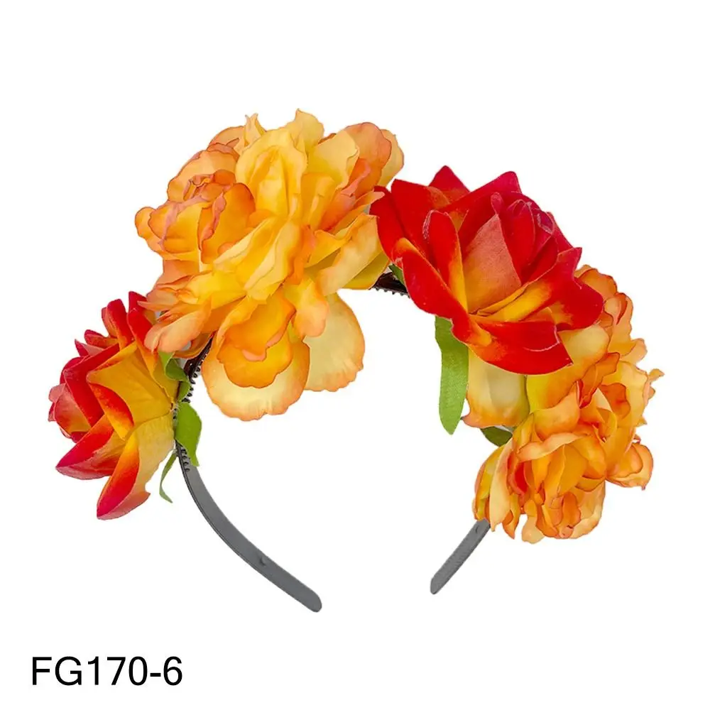 

Ретро Косплей Хэллоуин Костюм Головные Уборы Реквизит Для Фотосессии Бохо Мексиканская Роза Корона Гавайский Головной Убор Марди Гра для Женщин