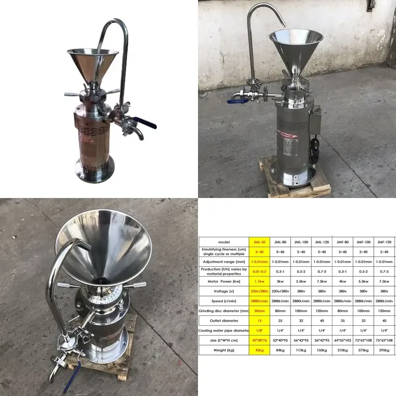 JML50 Colloid Mill Sesame Colloid Mill Peanut Butter Colloid Mill Soybean Grinding Machine Coating Grinding Machine JML50
