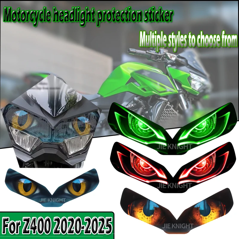 

For Z400 2020-2025 Waterproof Motorbike Headlight Guard Decals Accessories Fashion Motorcycle Head Light Stickers