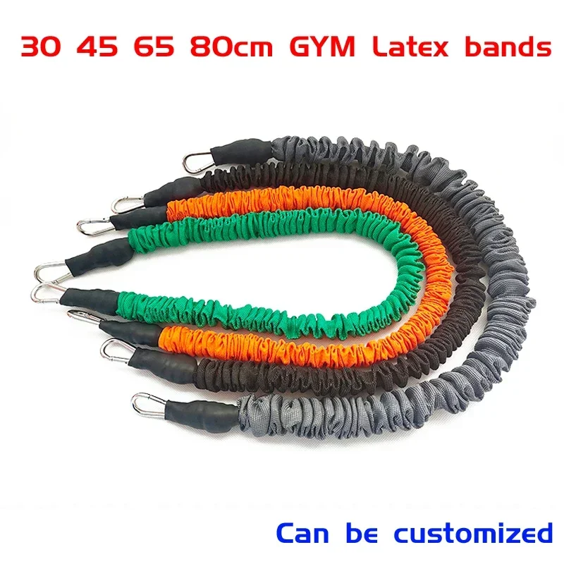 30 42 65 80cm Verdicktes Latex-Gummi-Zugseil Widerstandsband Fitness-Training Trainer Taekwondo Kick Anpassbar