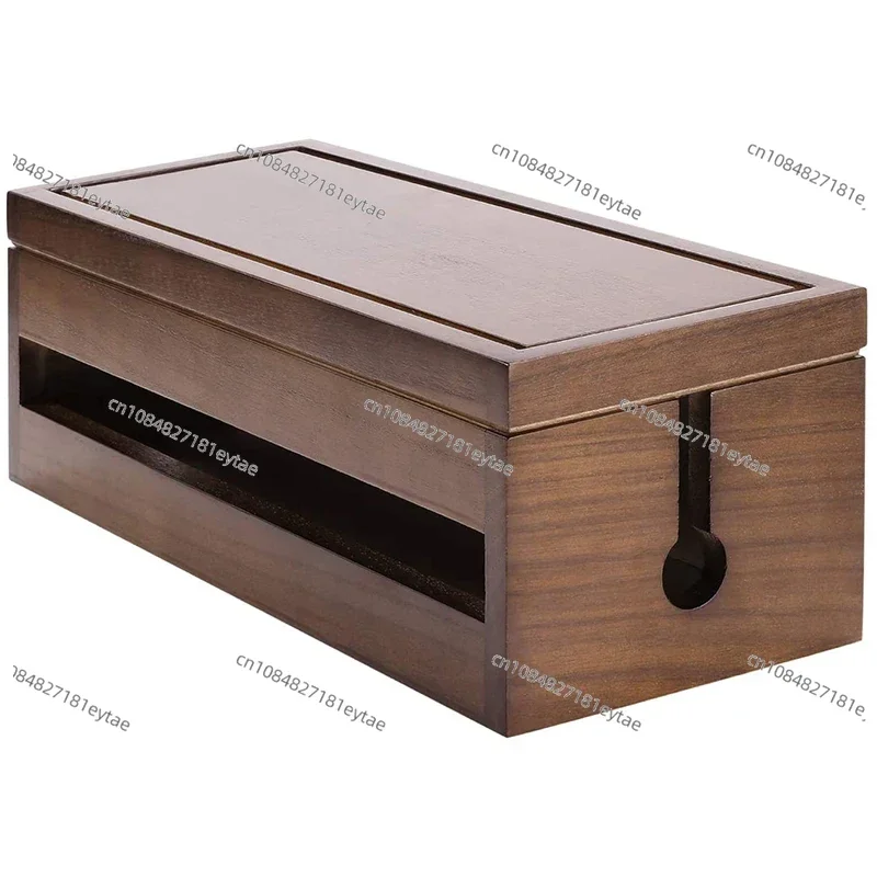 

Cable Management Box Wooden Cord Organizer Box for Extension Cord Power Stripe Surge Protector Wire (Coffee Color)