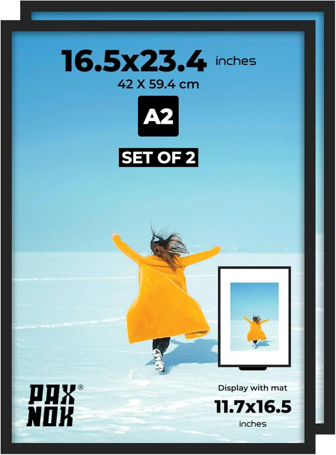 

Bla A2 Picture Frame Display 16.5 X 23.4 H Posters And Pictures - Horizontal And Vertical Wall Hanging Option Set Of 2