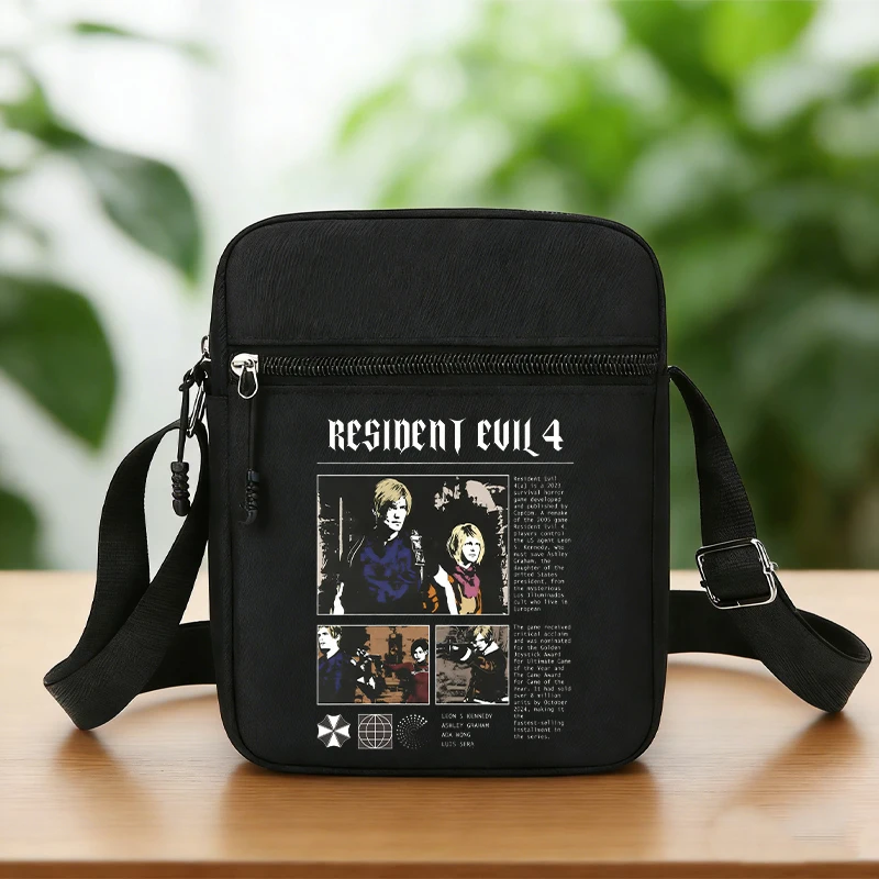 Residents Evils Crossbody Bags Game Leon Kennedy Men Outdoor Sports Shoulder Bag Boys Travel Phone Pouch Student Gift Hot Sales