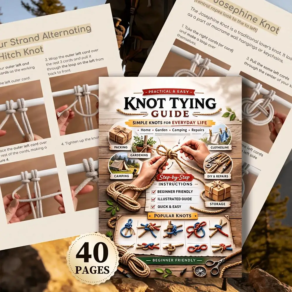 Knot Tying Guide Book Simple Knots For Everyday Life Outdoor Skills Series Notebook