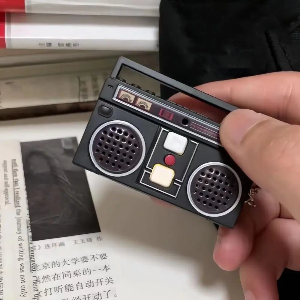 Retro Nostalgic Mini Radio Recorder Keychain Nostalgic Vintage Mini Retro Radio That Can Record Classical Funny Bag Ornaments image 2