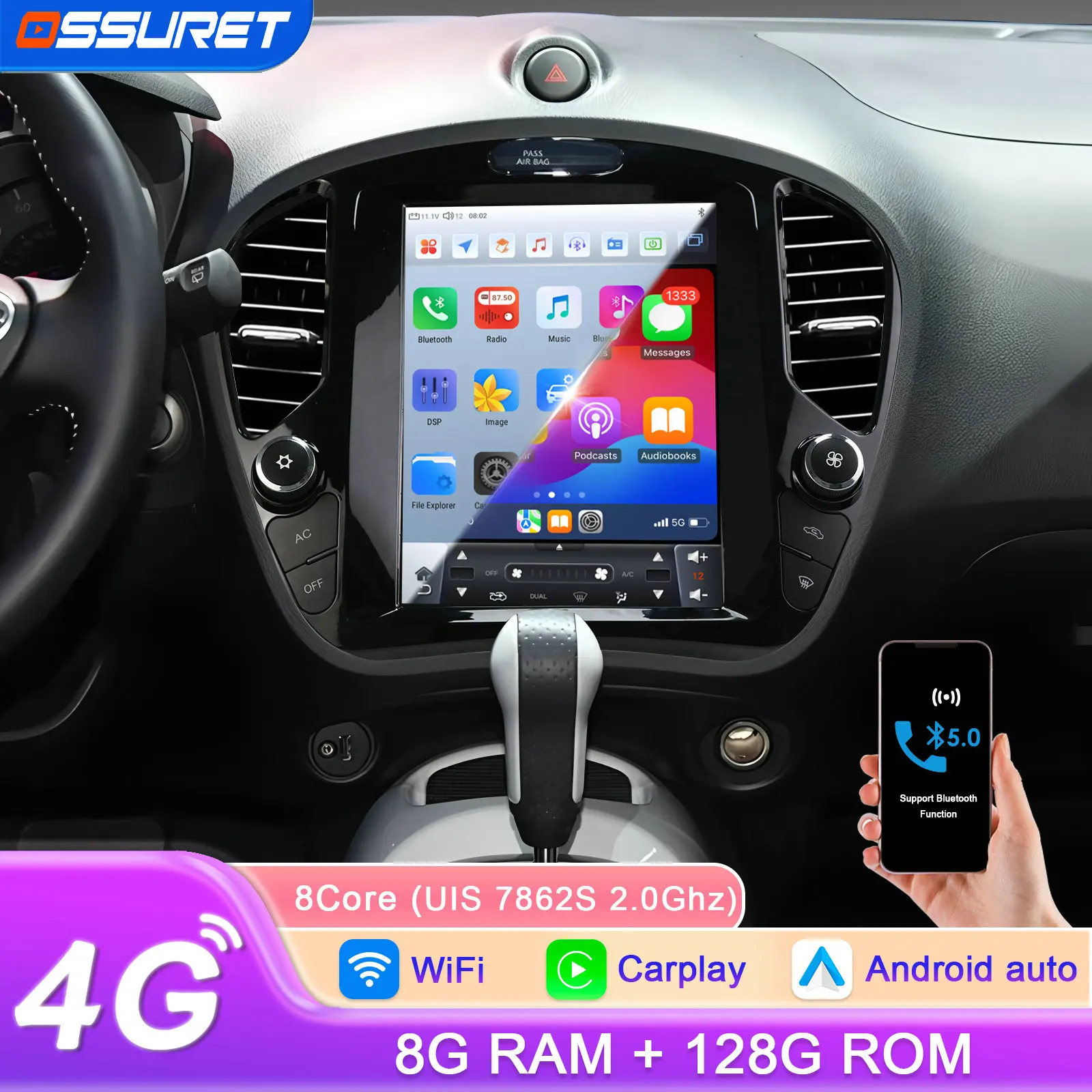 

Carplay 4G-LTE 360Cam Carplay Android Car Radio For Nissan Juke 2011-2018 for Infiniti ESQ 2014-2019 Car Player GPS Auto Stereo