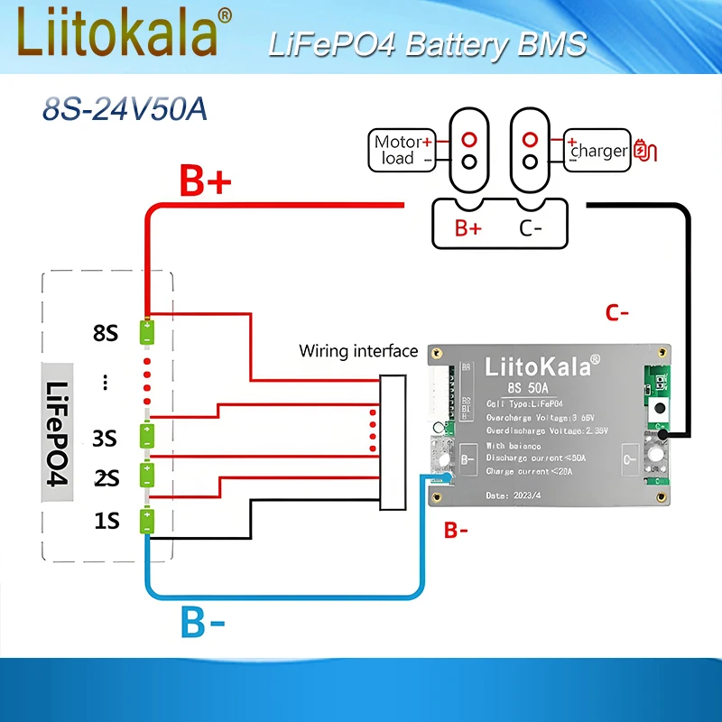 LiitoKala 8S 24V 50A LiFePO4 بطارية BMS لوحة شحن التوازن المعادل NTC حماية درجة الحرارة #1