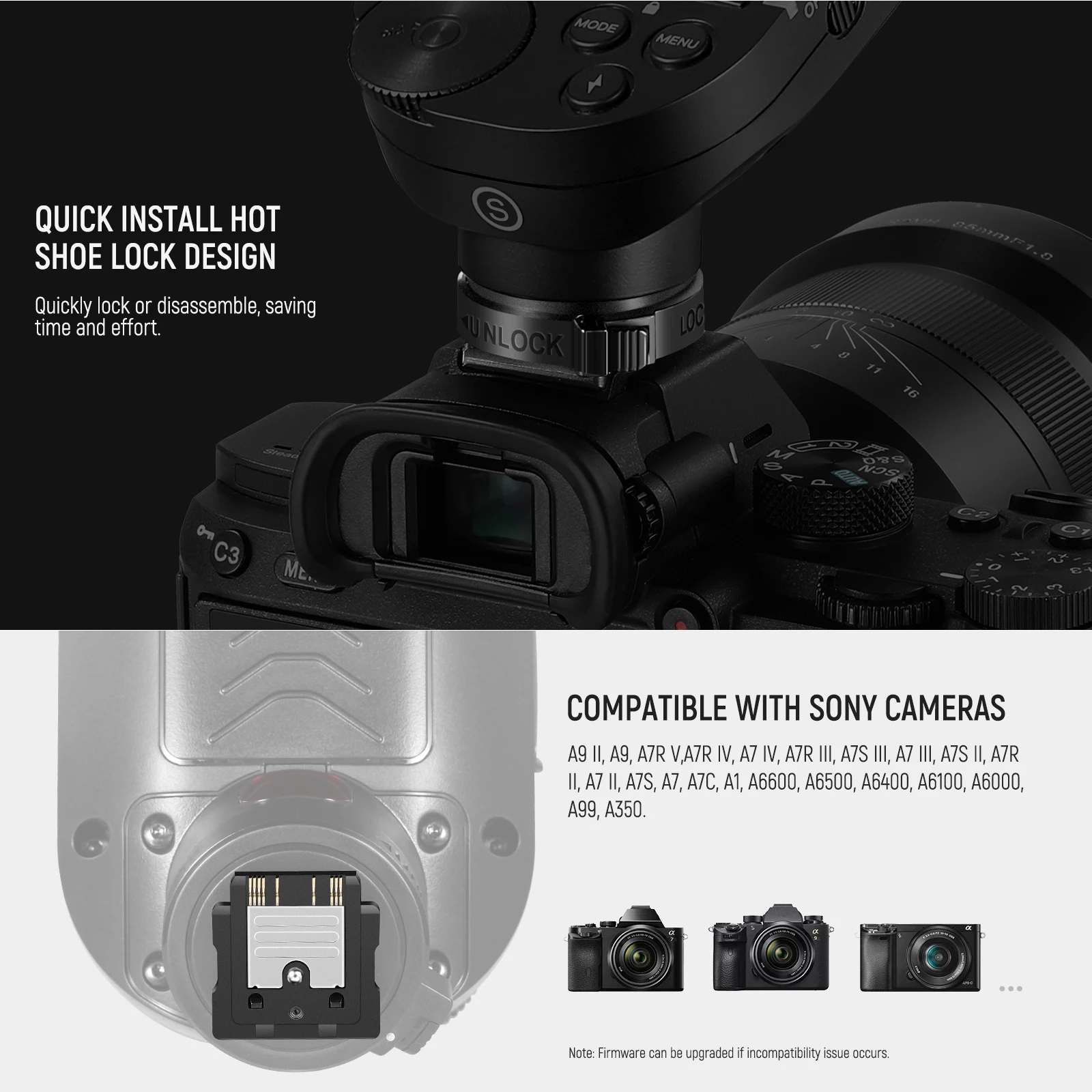 NEEWER QPRO-S TTL kabelloser Blitzauslöser, kompatibel mit Sony 1/8000s HSS, großem LCD-Bildschirm, schräges Design, 5 Gruppentasten, 9 – Detail 7