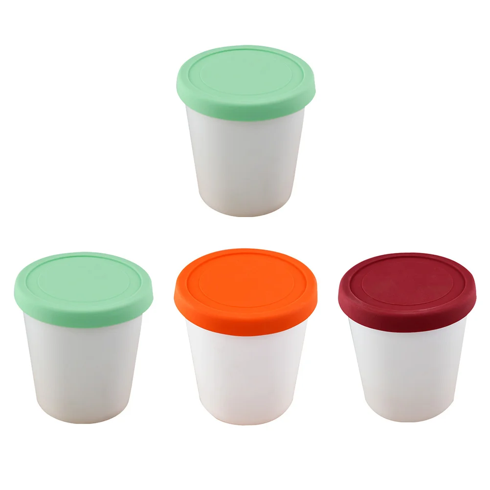 

4 Pcs Storage Ice Cream Cup Containers Cube Tray Silica Gel Homemade