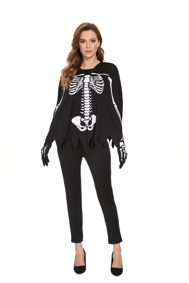 

Halloween Stage Performance Horror Zombie Skeleton Vampire Couple Death Skeleton Cloak Day Of The Dead Disguise Cosplay Costume
