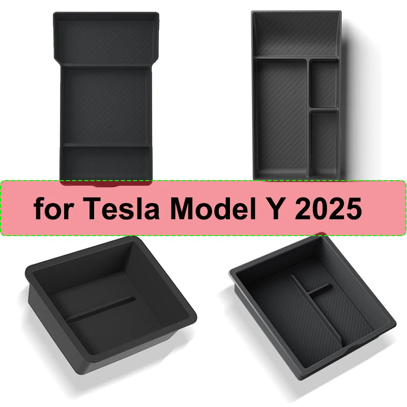 For Tesla New Model Y L Juniper 2026 Center Control Armrest Storage Organizer Box Sunglasses Phone Holder Tray YL Accessories