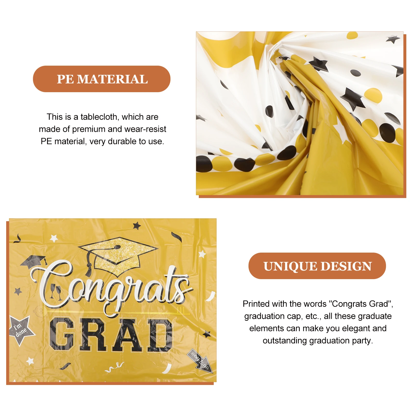 

Graduation Tablecloth 2023 Grad Party Decor Congrats Theme Pe Table Cover For Dinner Buffet Dessert Table Decorations Class