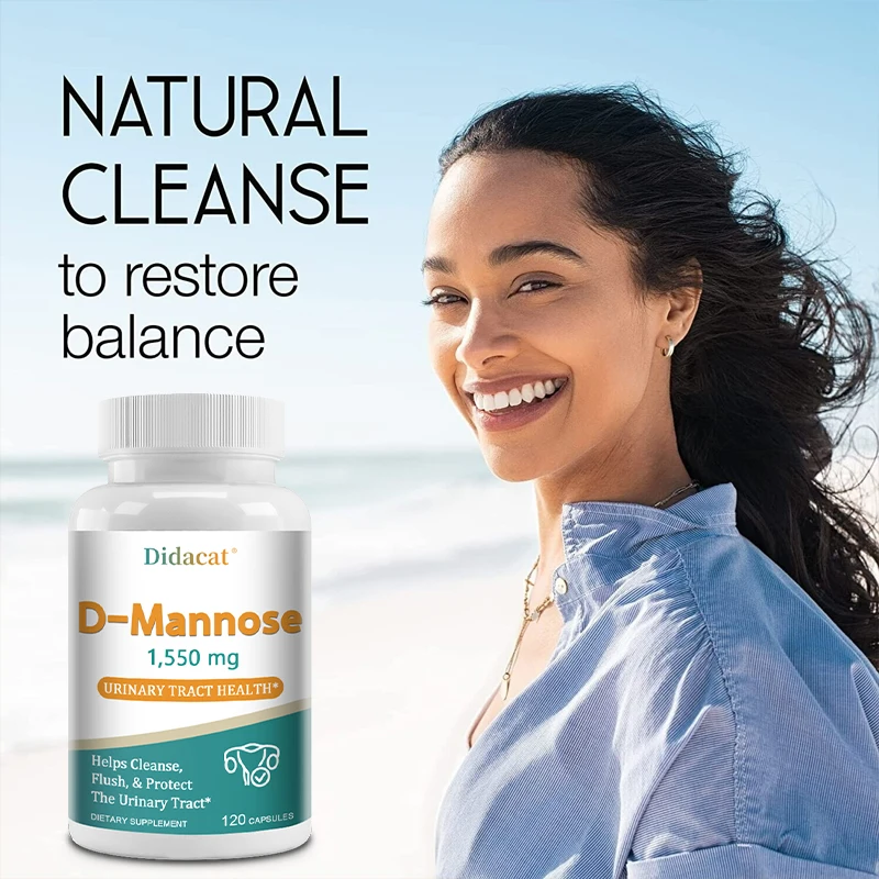 مكمل D-Mannose - يدعم صحة المسالك البولية، وصحة المثانة، والتنظيف الطبيعي وإزالة السموم، وخالي من الغلوتين، 120 كبسولة #4