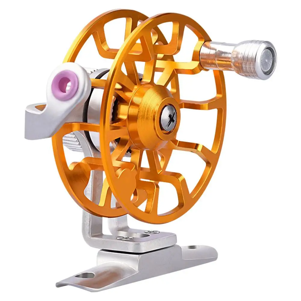 

Mini Metal Ice Fishing Reel 0.26/100m Line Capacity 1:1 Speed Hollow High-strength Anti-corrosion Fishing Tackle For Carp Fish