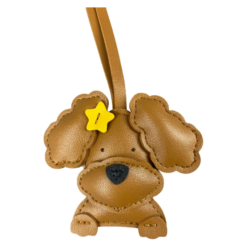 3D-Plüsch-Anhänger mit Pudel-Hundetasche – hergestellt aus robustem PU-Leder mit einer Stern-Haarspange, gut genäht und vollständig gefüllt, Geschenk – Detail 12