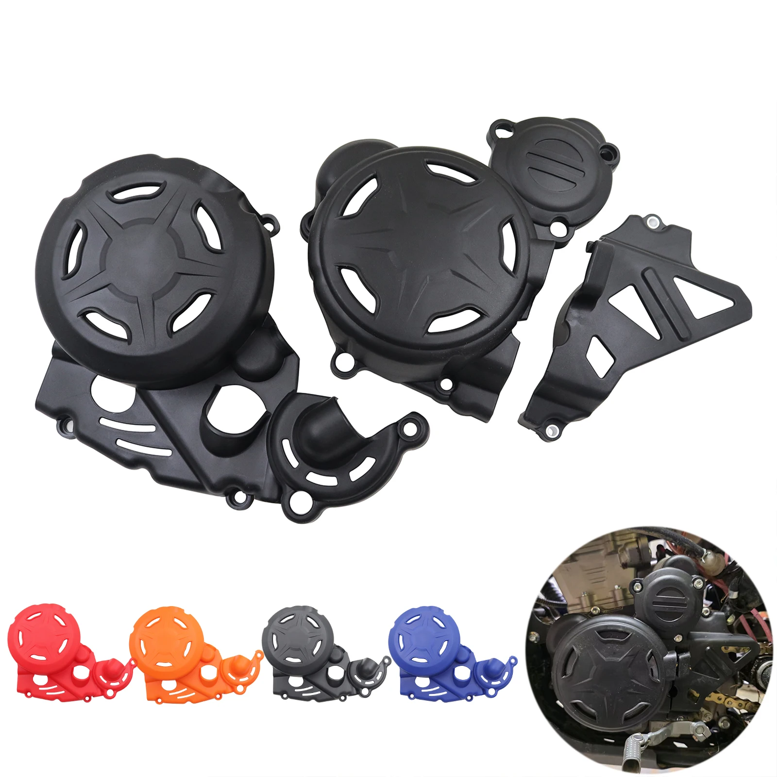 

For Loncin Engine YBS300 Engine Motorcycle Clutch Guard Water Pump Cover Engine Ignition Protector For LC176MN Engine For KEWS