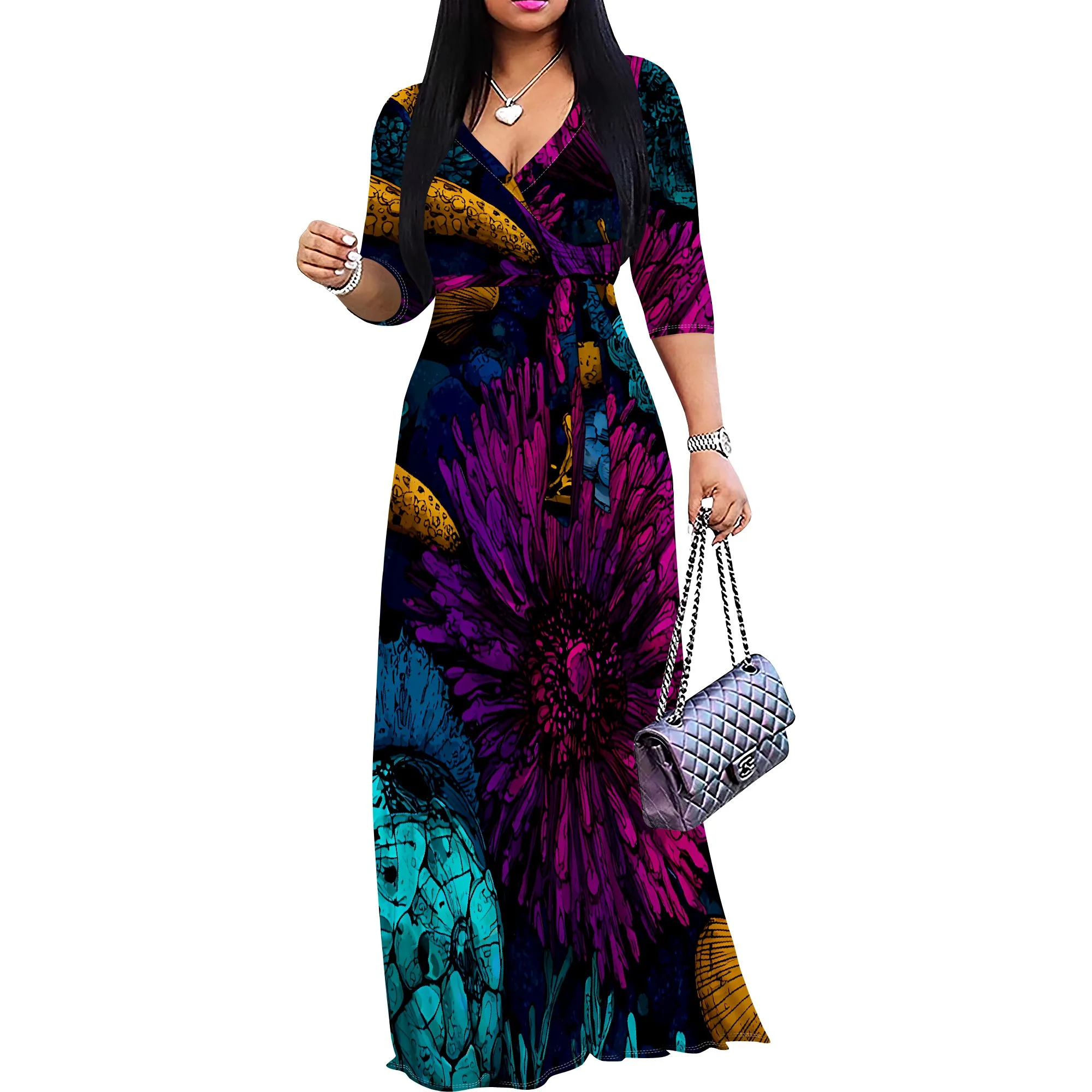 3/4 Sleeve V Neck M… - image