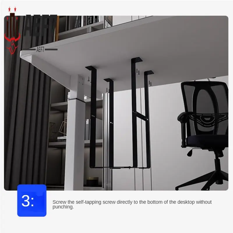 

AEF7-1 Set Under Desk PC Mount Bracket For Computer Case Computer Mainframe Hanger Host Box Stand Bracket Rack