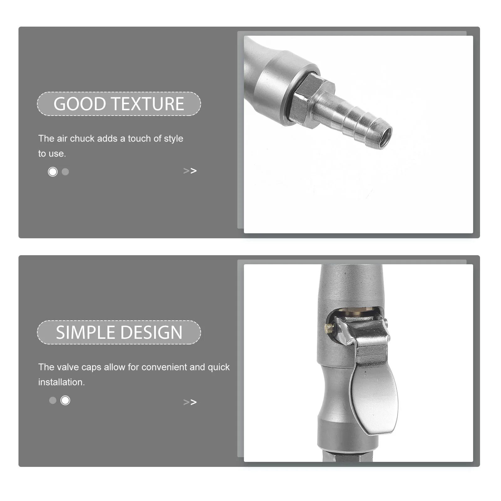 Mandril de inflador de pneus com travamento automático, aço de cobre durável, fácil conexão, uso, design elegante, infladores compatíveis, válvulas manuais
