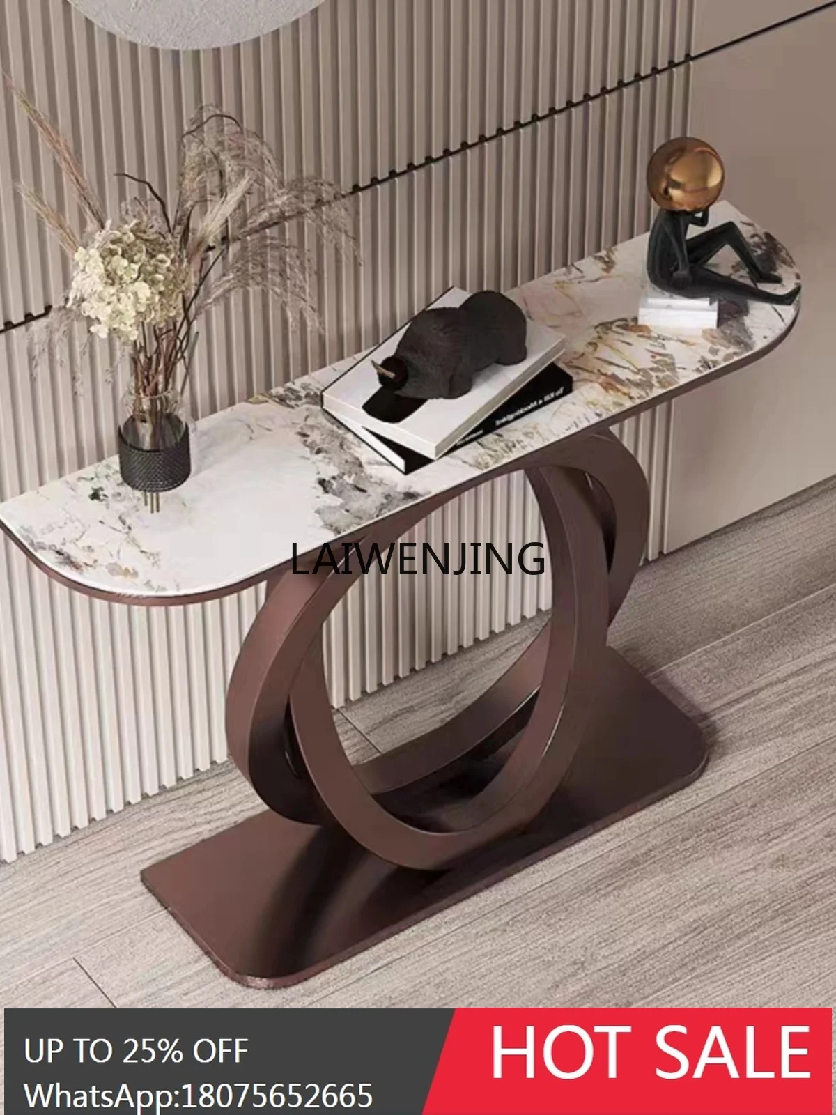 

LY Entry Door Slate Entrance Table Light Luxury Side Table Cabinet Entrance Table Luxury Atmospheric Craftsmanship