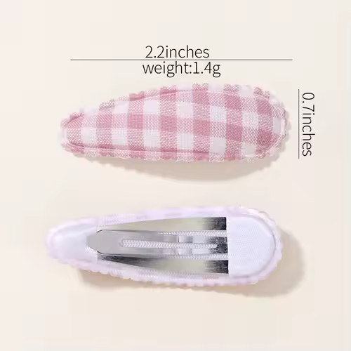 10Pcs/Lot Fresh Print Cotton Alloy Hair Clips for Kids Fabric Plaid BB Hairpins Girl Hairgripe Headwear Baby Hair Accessories - Image 6